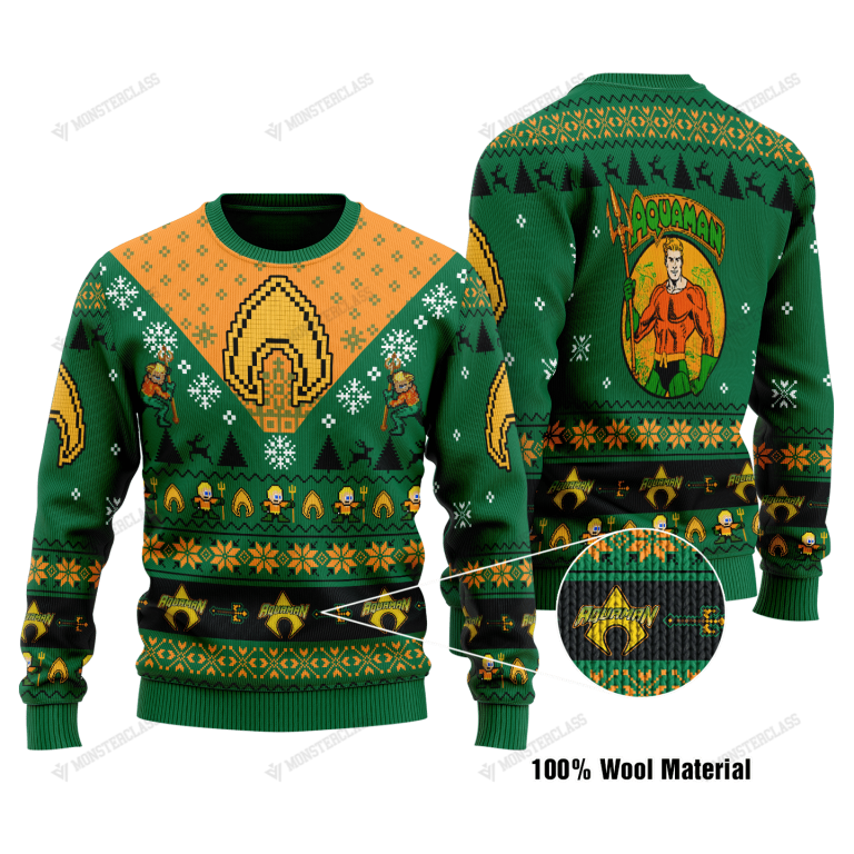 HOT Aquaman Christmas DC Comic Sweater, Sweatshirt (1) HOT Aquaman Christmas DC Comic sweater sweatshirt 1