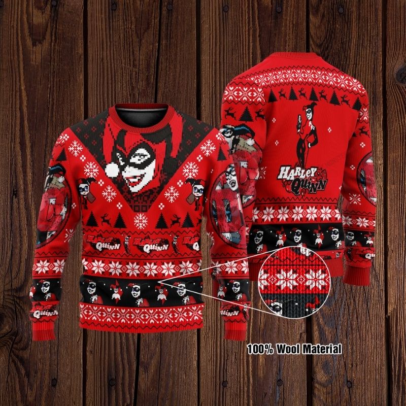 Stylish and Comfortable: The sweatshirt with a modern look 17 HOT Harley Quinn Christmas DC Comic sweater sweatshirt 1