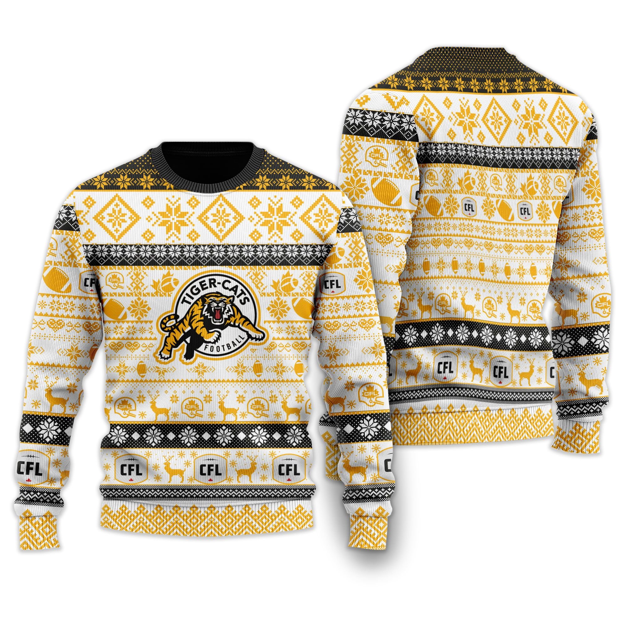 Hamilton Tiger Cats CFL Ugly Christmas sweater word3