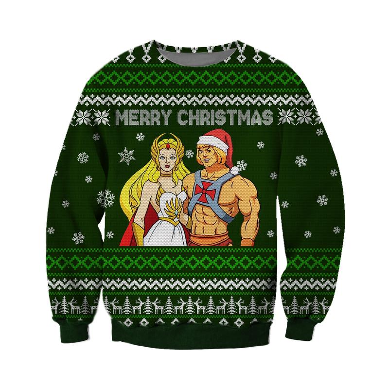 He-Man She-Ra Merry christmas knitted wool sweater 3 He Man She Ra Merry christmas sweater 2