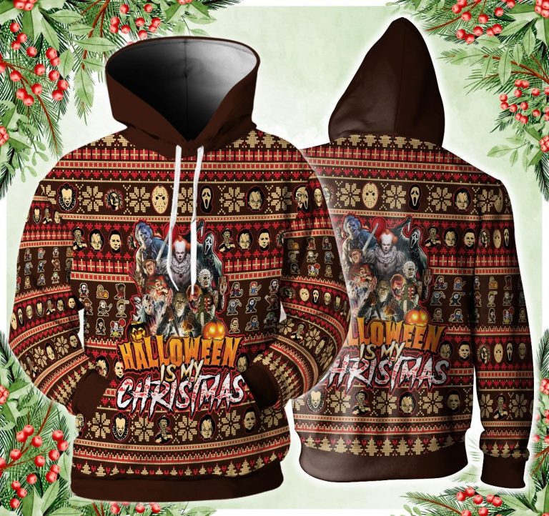 Horror Characters Halloween is my Christmas sweatshirt sweater 2