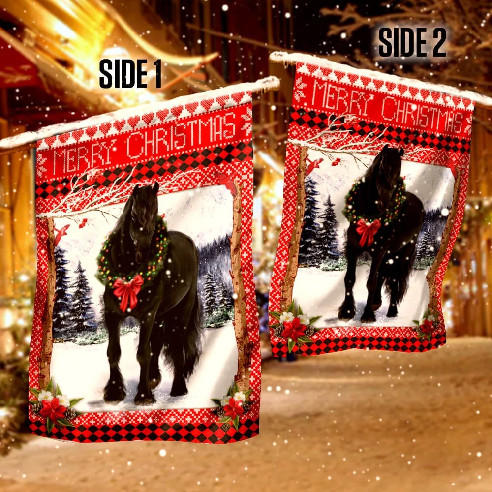 Horse Merry Christmas Flag 6 Horse Merry Christmas Flag 2