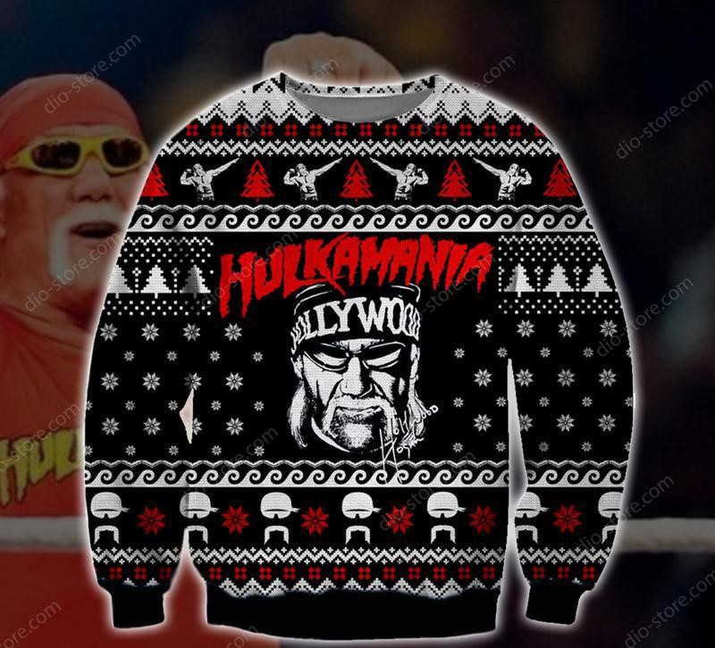 Hulk Hogan Hulkamania christmas knitted wool sweater 2 Hulk Hogan Hulkamania christmas sweater 2
