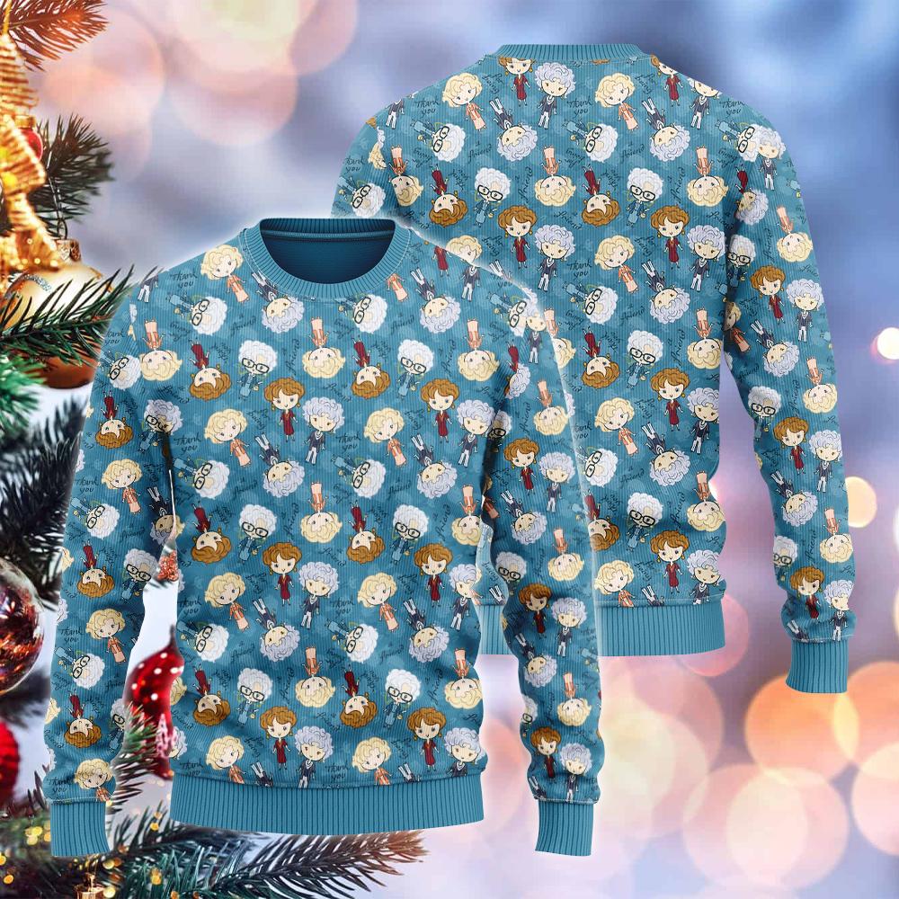NEW The Golden Girls Thank you a friend blue sweater 3 NEW The Golden Girls Thank you a friend blue sweater word1