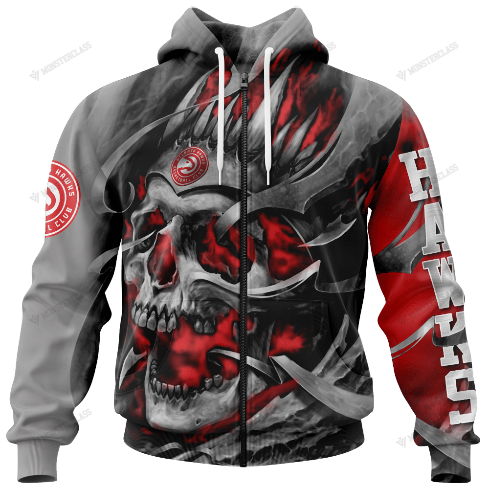 Personalized Atlanta Hawks custom skull jersey hoodie, shirt 19