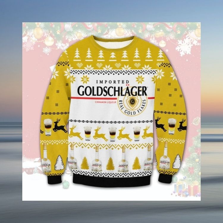 Imported Goldschlager real gold flakes Christmas knitted wool sweater 3 Imported Goldschlager real gold flakes Christmas knitted wool sweater word3