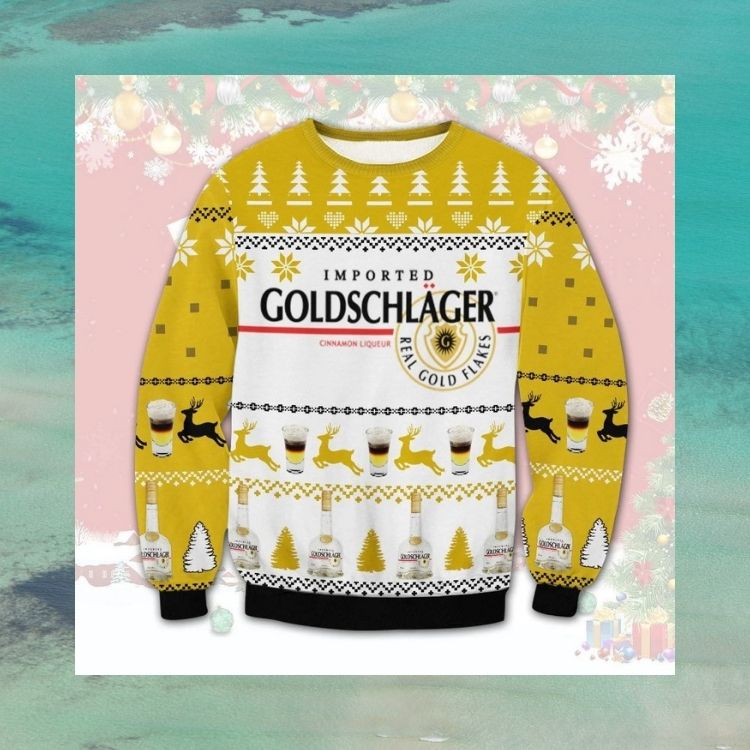 Imported Goldschlager real gold flakes Christmas knitted wool sweater 2 Imported Goldschlager real gold flakes Christmas knitted wool sweater word3