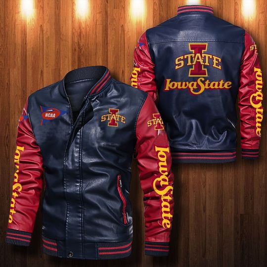 Iowa State Cyclones Leather bomber Jacket 1