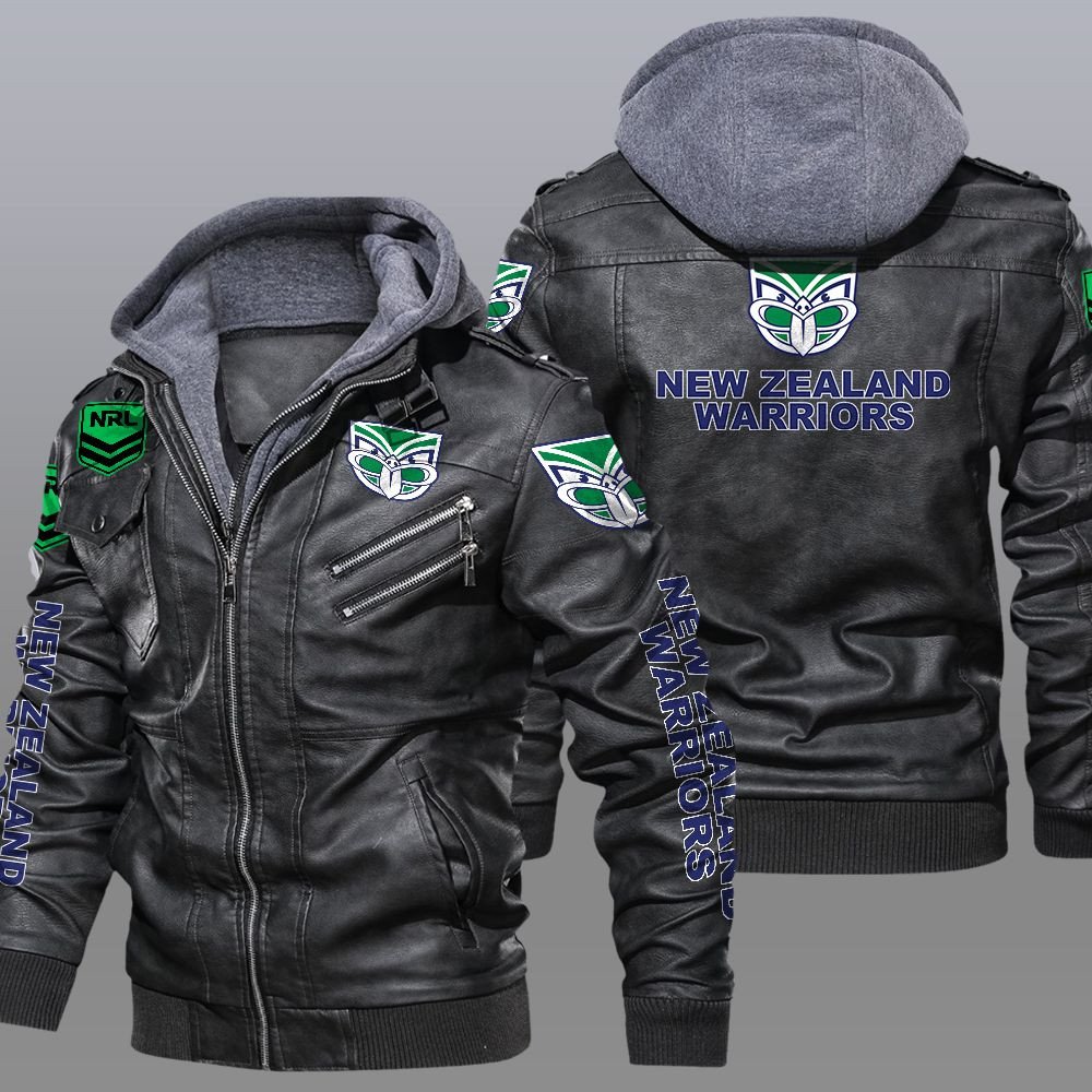 NRL New Zealand Warriors Leather Jacket word2