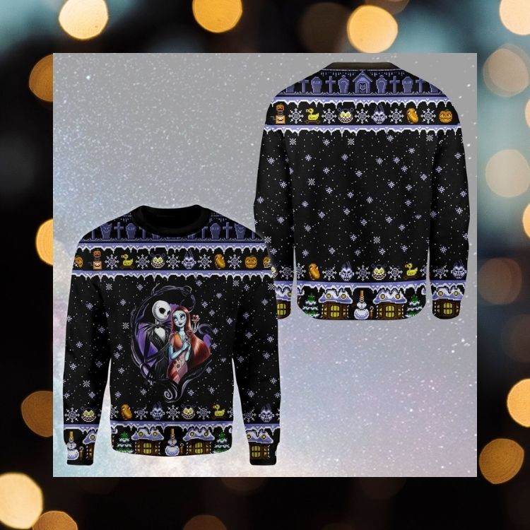 Jack Skellington and Sally Nightmare Christmas Sweater 2 Jack Skellington and Sally Nightmare Christmas Sweater word3