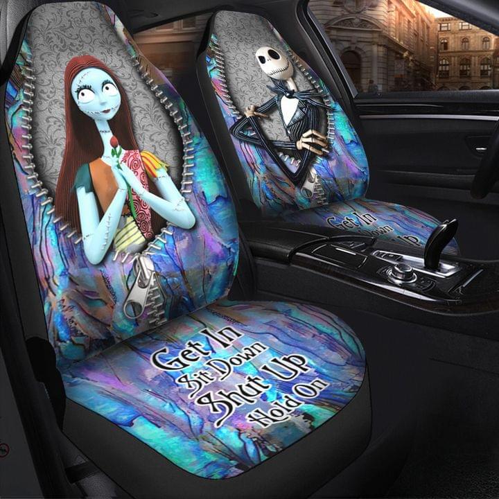 Jack Skellington and Sally get in sit down shut up hold on car seat cover 12