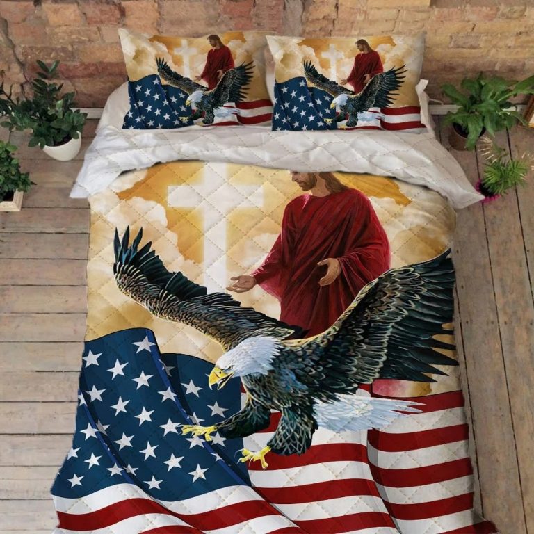 Jesus American Eagle Quilt Bedding Set 1