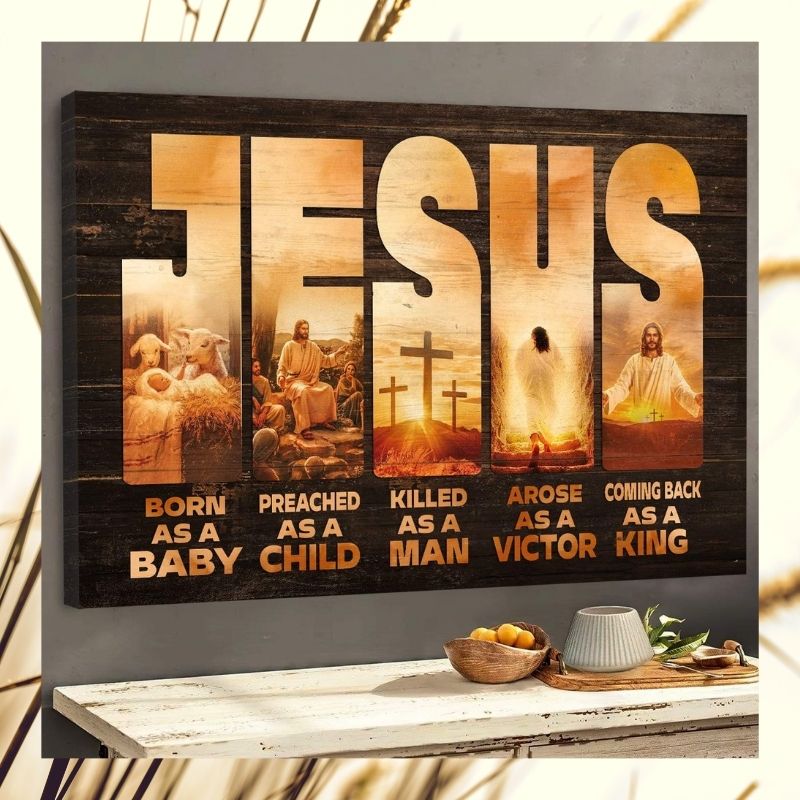 NEW Jesus painting Born as a baby Coming back as a king canvas 3 Jesus painting Born as a baby Coming back as a king canvas 2