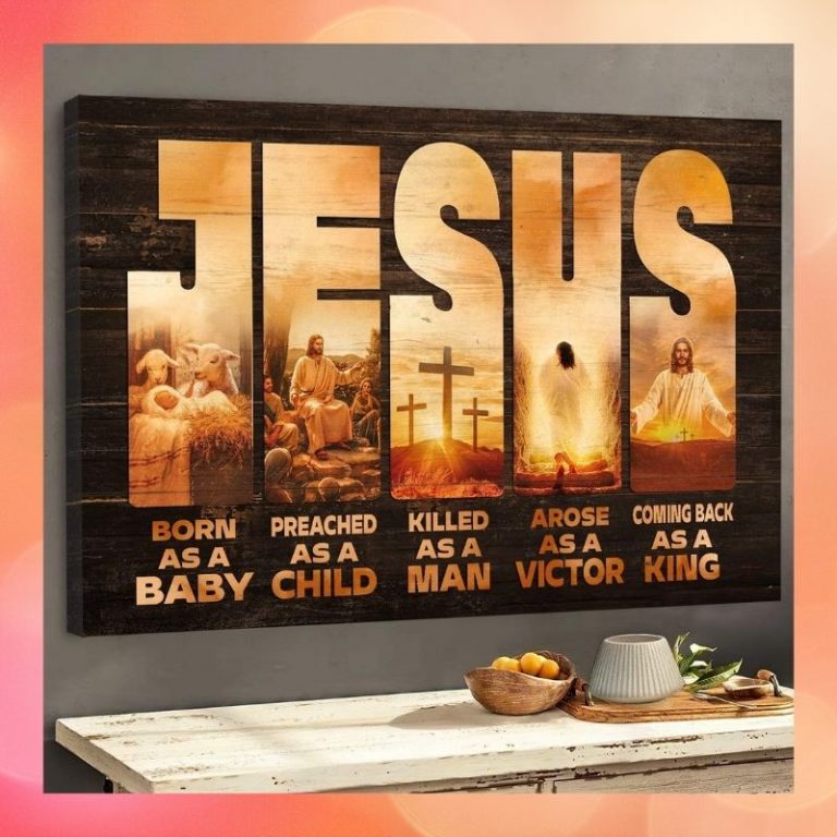 Jesus Painting Born As A Baby Coming Back As A King Canvas 3 Jesus painting Born as a baby Coming back as a king canvas 3
