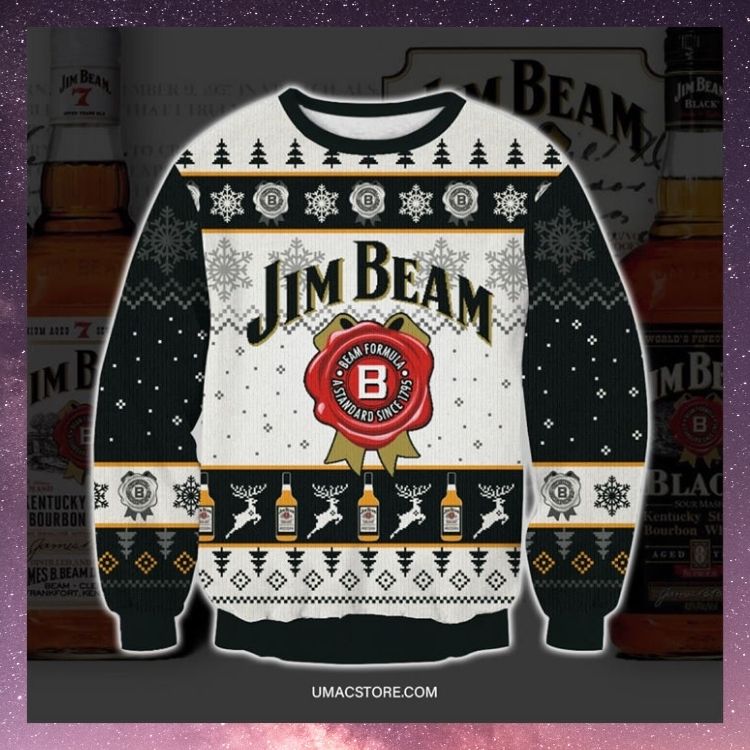 Jim Beam B Beam Formula A Standard Since 1795 Deer Christmas Sweater 4