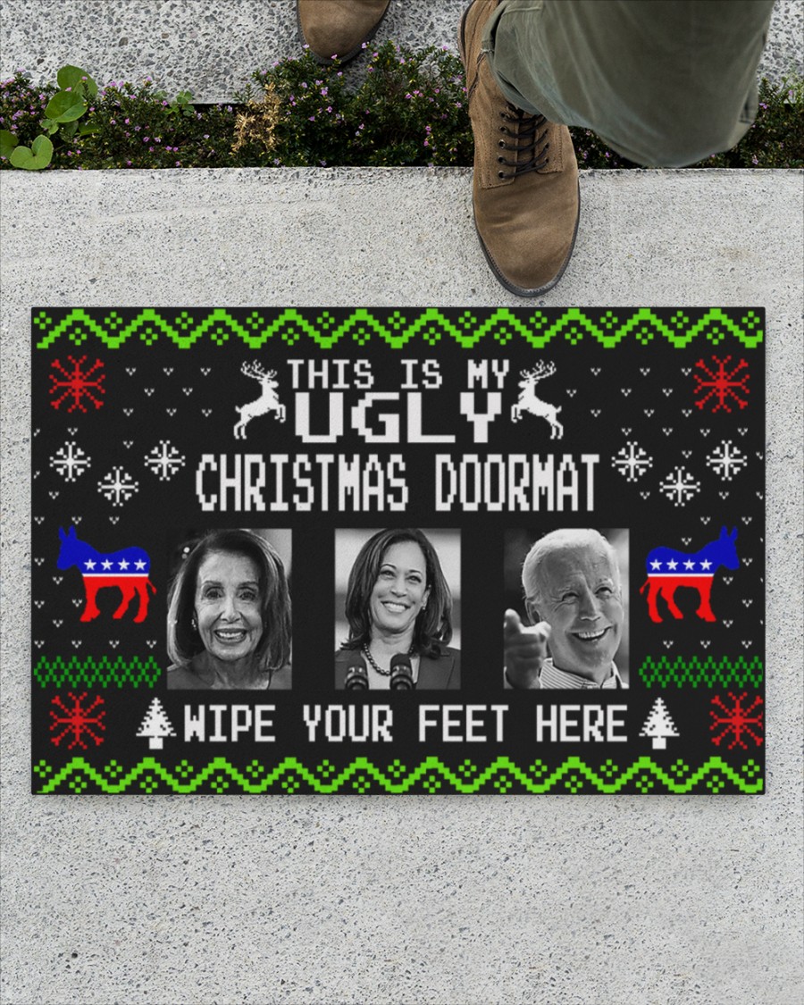 Joe Biden this is my ugly Christmas wipe feet here doormat