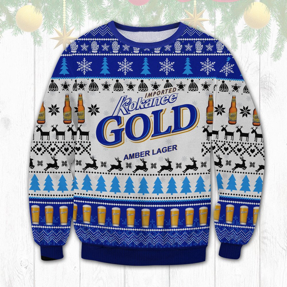 Kokanee Gold Amber Lager Beer Christmas Sweater