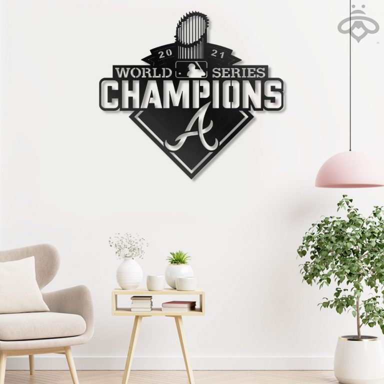 LIMITED 2021 word series champion Atlanta Braves metal sign 4