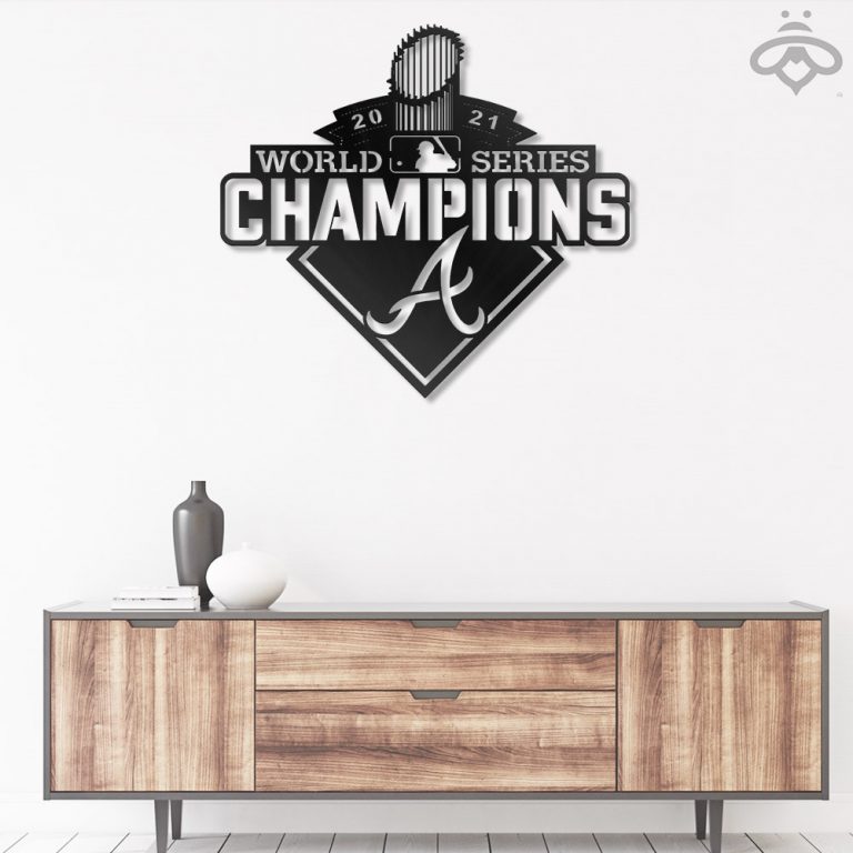 LIMITED 2021 word series champion Atlanta Braves metal sign 5