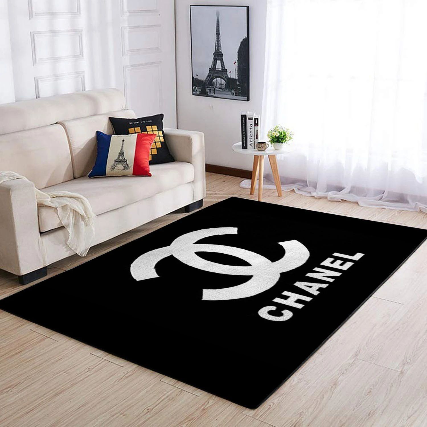 LIMITED Black Chanel carpet rug 1