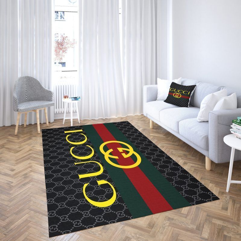 LIMITED Black Gucci rectangle rug 1