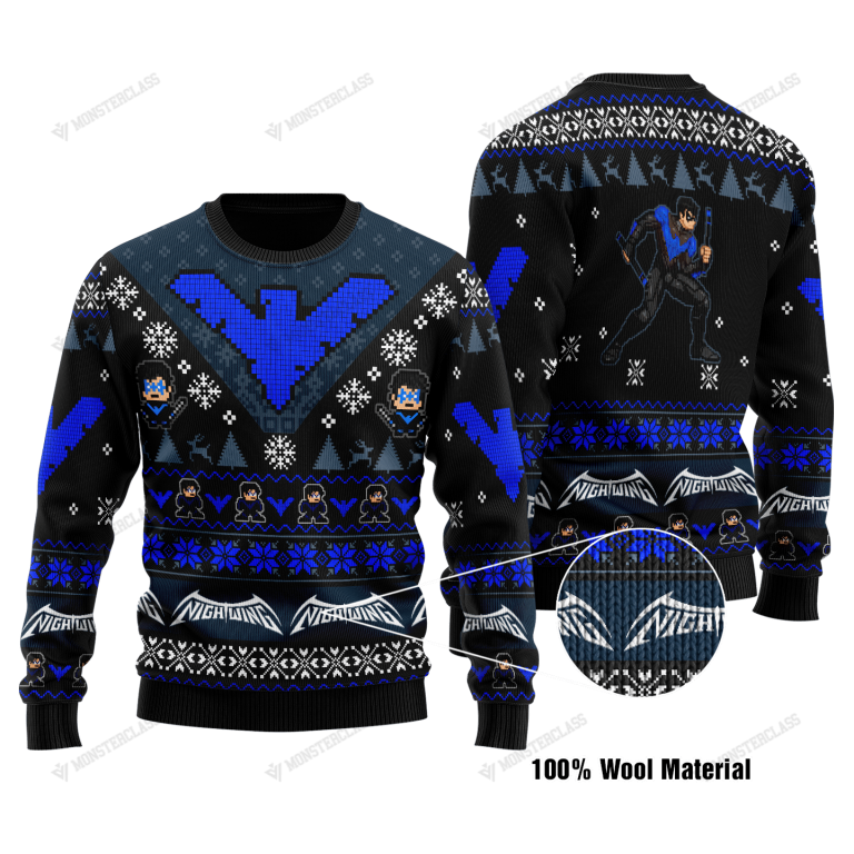 LIMITED Dick Grayson NightWing Christmas DC Comic Sweater, Sweatshirt (1) LIMITED Dick Grayson NightWing Christmas DC Comic sweater sweatshirt 1