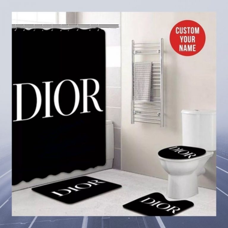 LIMITED Personalized Dior custom bathroom shower curtains set 2