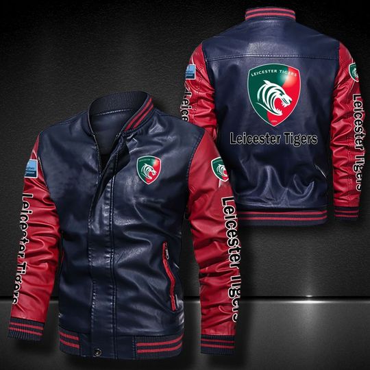 Leicester Tigers Leather bomber Jacket 2