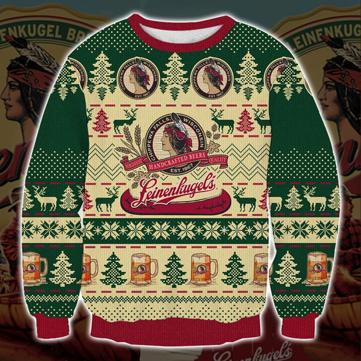 Leinenkugels Chippewa Falls Wisconsin EST 1867 Deer Christmas Sweatshirt