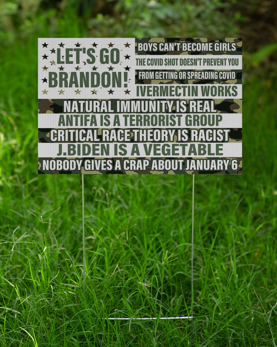 Lets Go Brandon boys cant become girls American flag yard sign 1