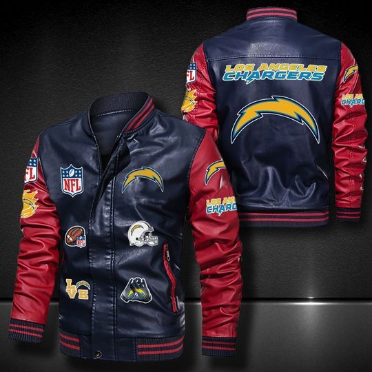 Los Angeles Chargers Leather bomber Jacket 1