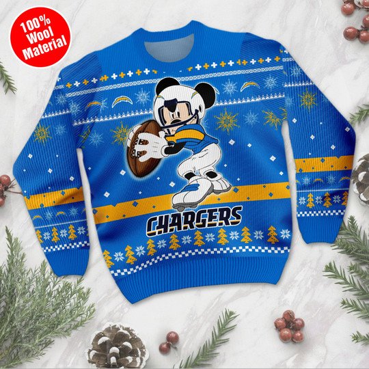 Los Angeles Chargers Mickey Mouse Ugly Sweater1