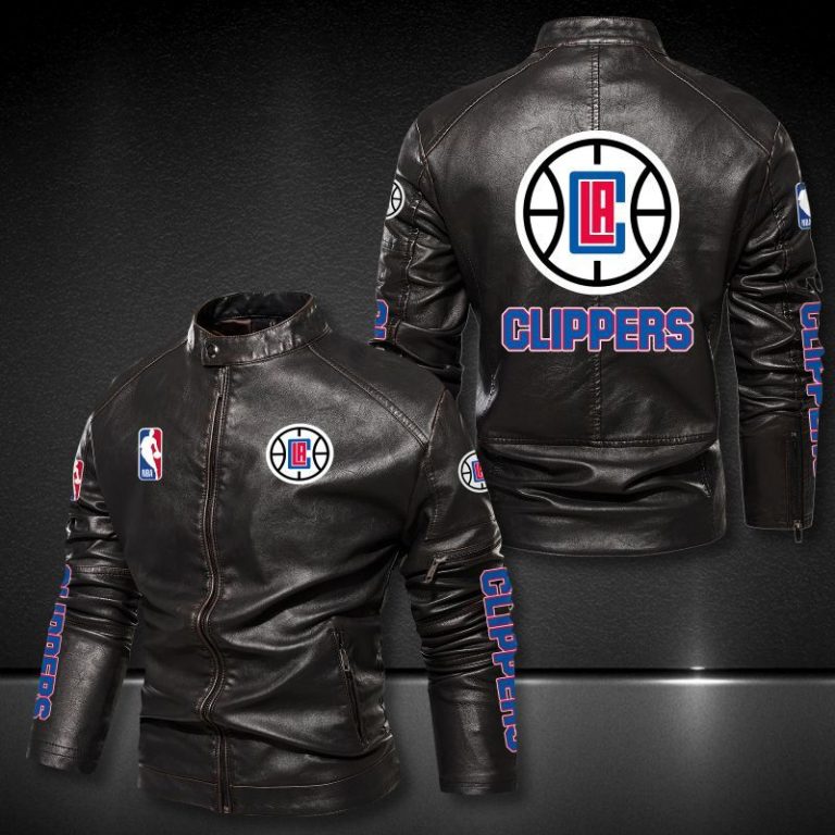 Los Angeles Clippers MBA 3D motor leather jacket 1
