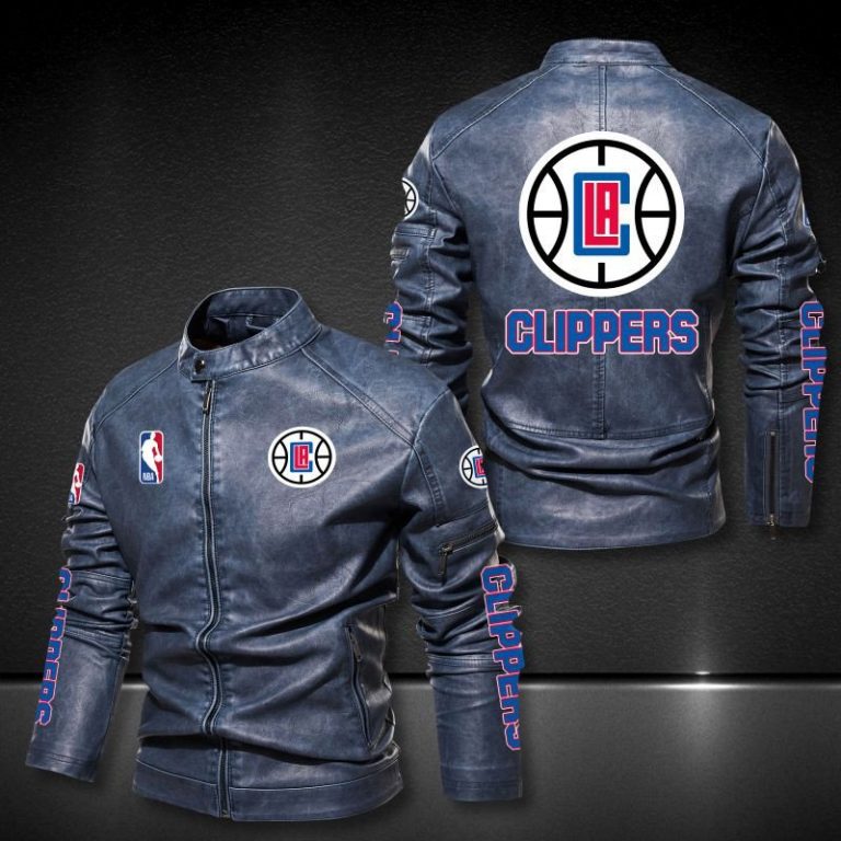 Los Angeles Clippers MBA 3D motor leather jacket 2