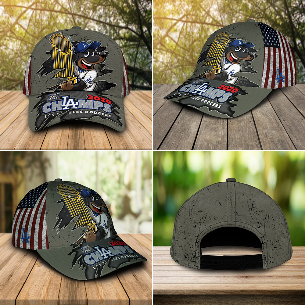 Los Angeles Dodgers Champions 2020 cap hat 2 Los Angeles Dodgers Champions 2020 cap hat 1