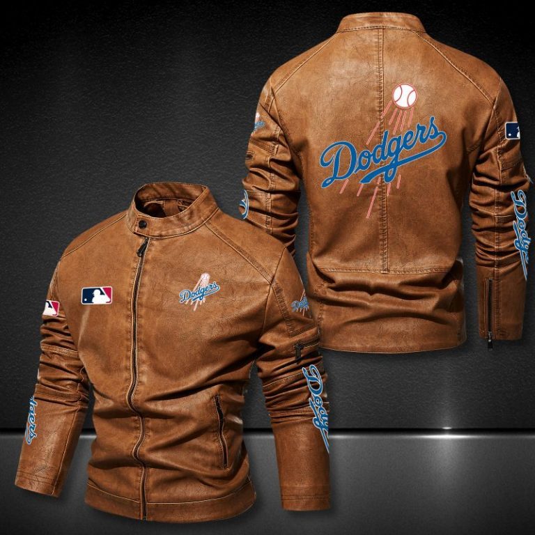 Los Angeles Dodgers motor leather jacket 2