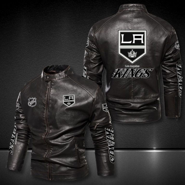 Los Angeles Kings NHL 3D Motor Leather Jacket 1 Los Angeles Kings NHL 3D motor leather jacket 1