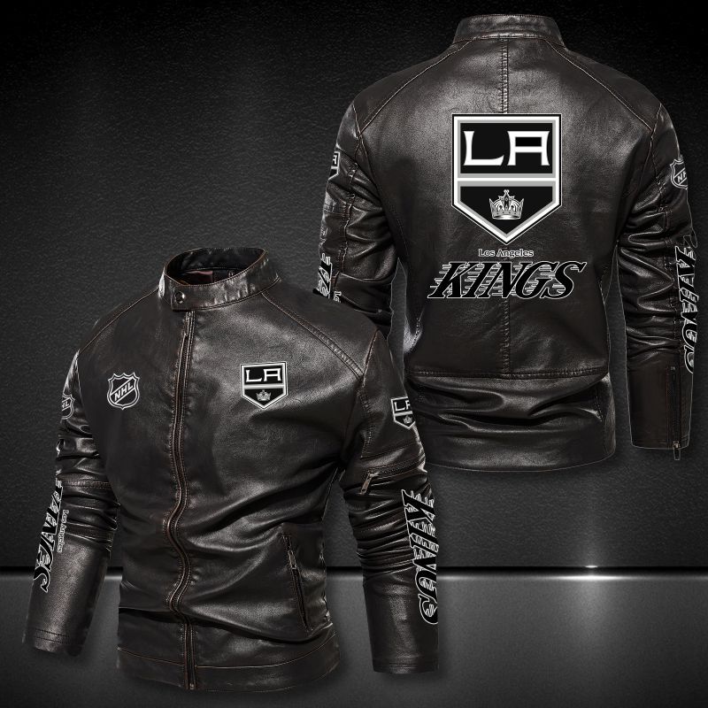 Los Angeles Kings NHL 3D motor leather jacket 4 Los Angeles Kings NHL 3D motor leather jacket 1