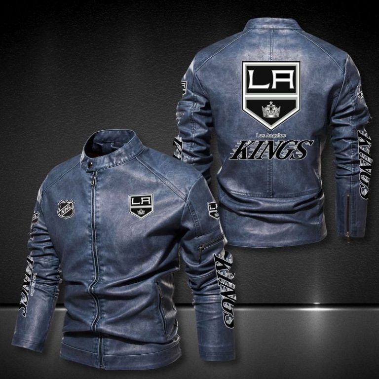 Los Angeles Kings NHL 3D Motor Leather Jacket 2 Los Angeles Kings NHL 3D motor leather jacket 2