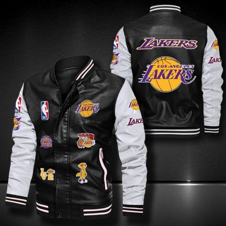 Los Angeles Lakers Bomber Leather Jacket 1 Los Angeles Lakers bomber leather jacket 1