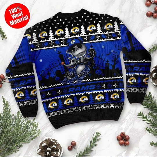 Los Angeles Rams Jack Skellington Ugly Sweater 5 Los Angeles Rams Jack Skellington Ugly Sweater2