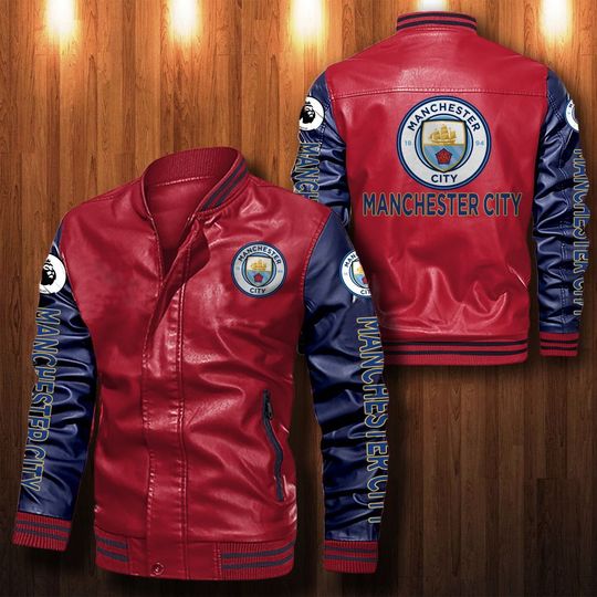 Manchester City F.C Leather bomber Jacket 2
