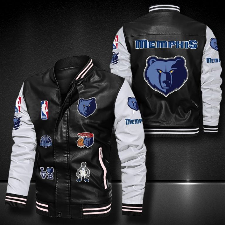 Memphis Grizzlies bomber leather jacket 1