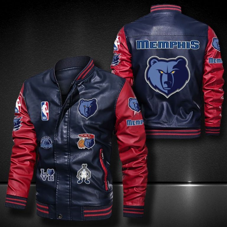 Memphis Grizzlies bomber leather jacket 2