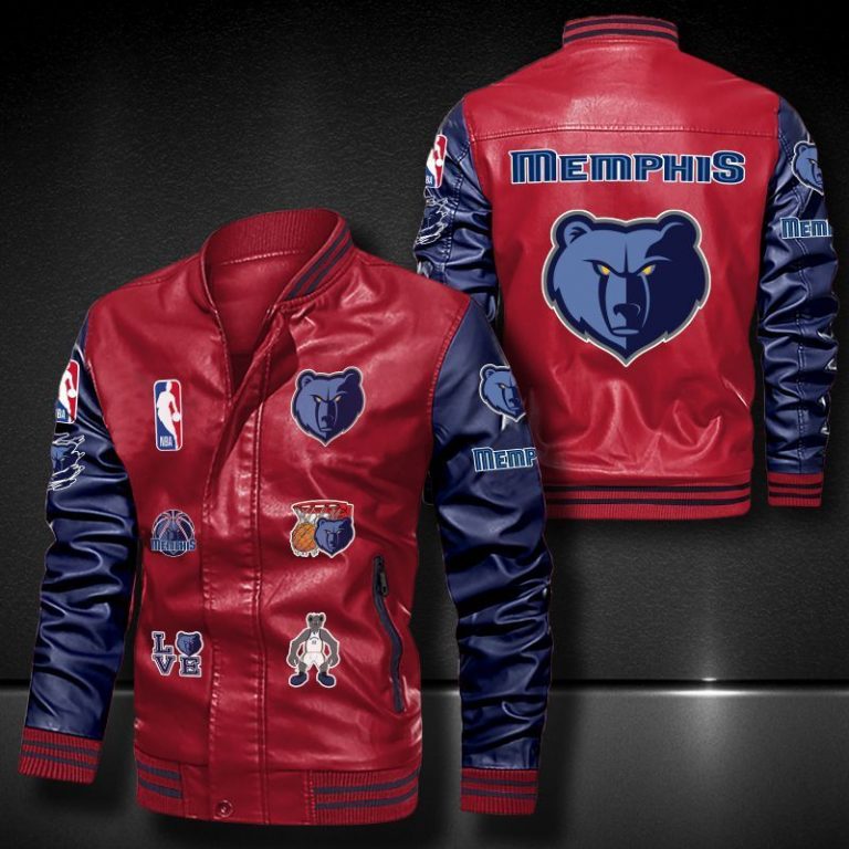 Memphis Grizzlies bomber leather jacket 3