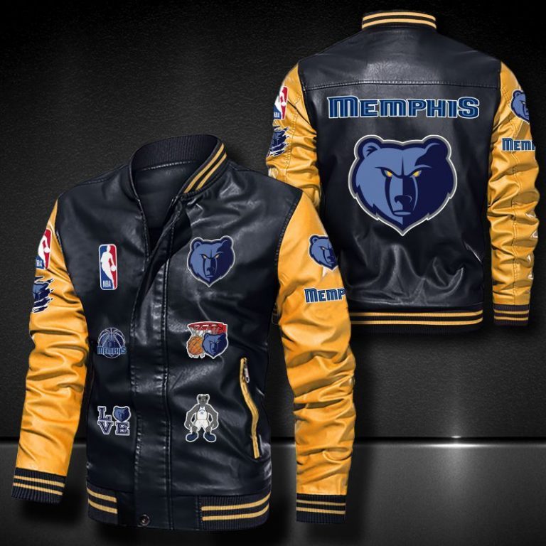 Memphis Grizzlies bomber leather jacket 4