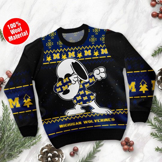 Michgan Wolverines Snoopy Ugly Sweater1