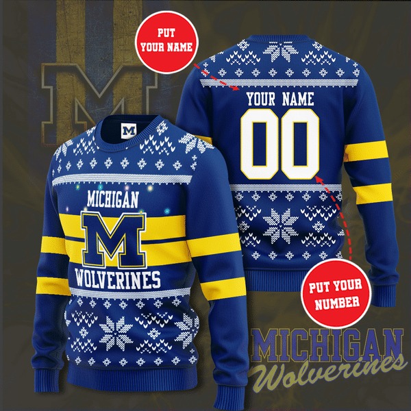 Michigan Wolverines Personalized Custom Christmas Sweater