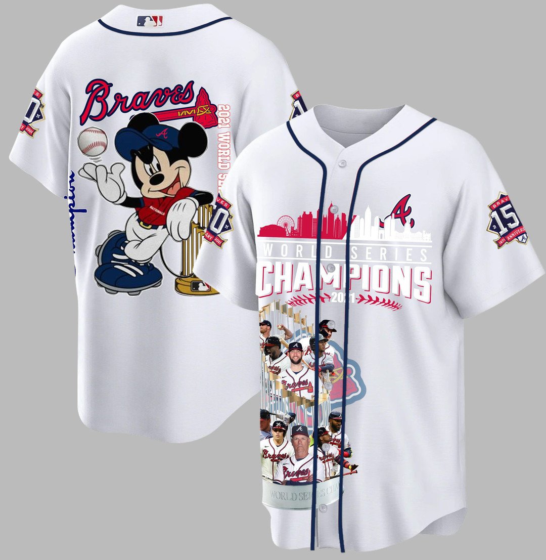 Mickey Mouse Braves World Series Champions 2021 baseball jersey Shirt 1