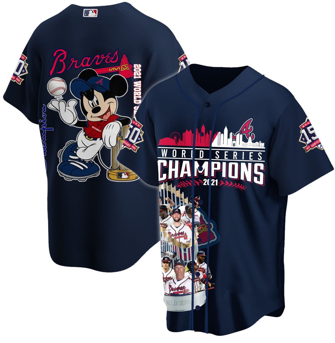 Mickey Mouse Braves World Series Champions 2021 baseball jersey Shirt 2
